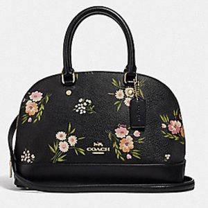Coach Mini Sierra Satchel Black Daisy Print Like new condition